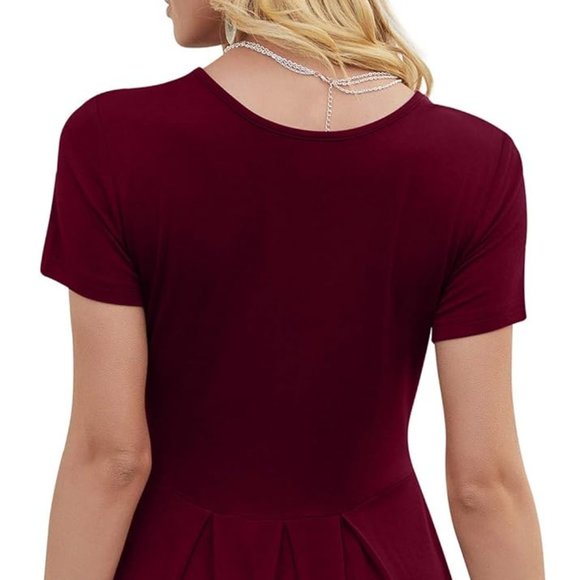 DouBCQ Wine Red 2XL Midi-Dress with Pockets - Picture 3 of 6